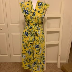 Maison Jules yellow floral dress